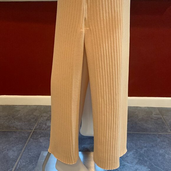 EUC Line & Dot Jessica Sweater Dress S Bell Sleeve Ribbed Knit Side Slit Maxi - Picture 7 of 11